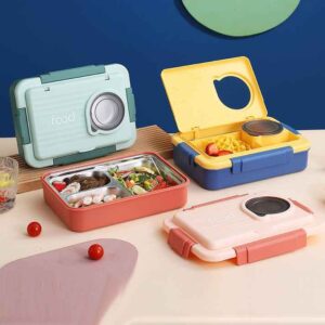 Food Buddy Double Decker Stainless Steel Bento Box with Cutlery