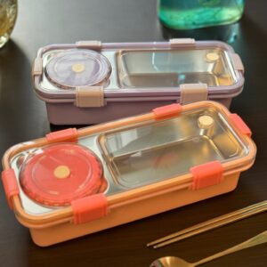 Portable stainless steel lunch box