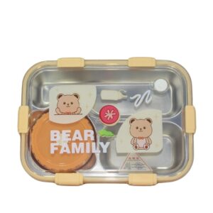 Bear Family" stainless steel school lunch box.